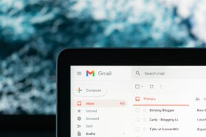 Gmail inbox on laptop